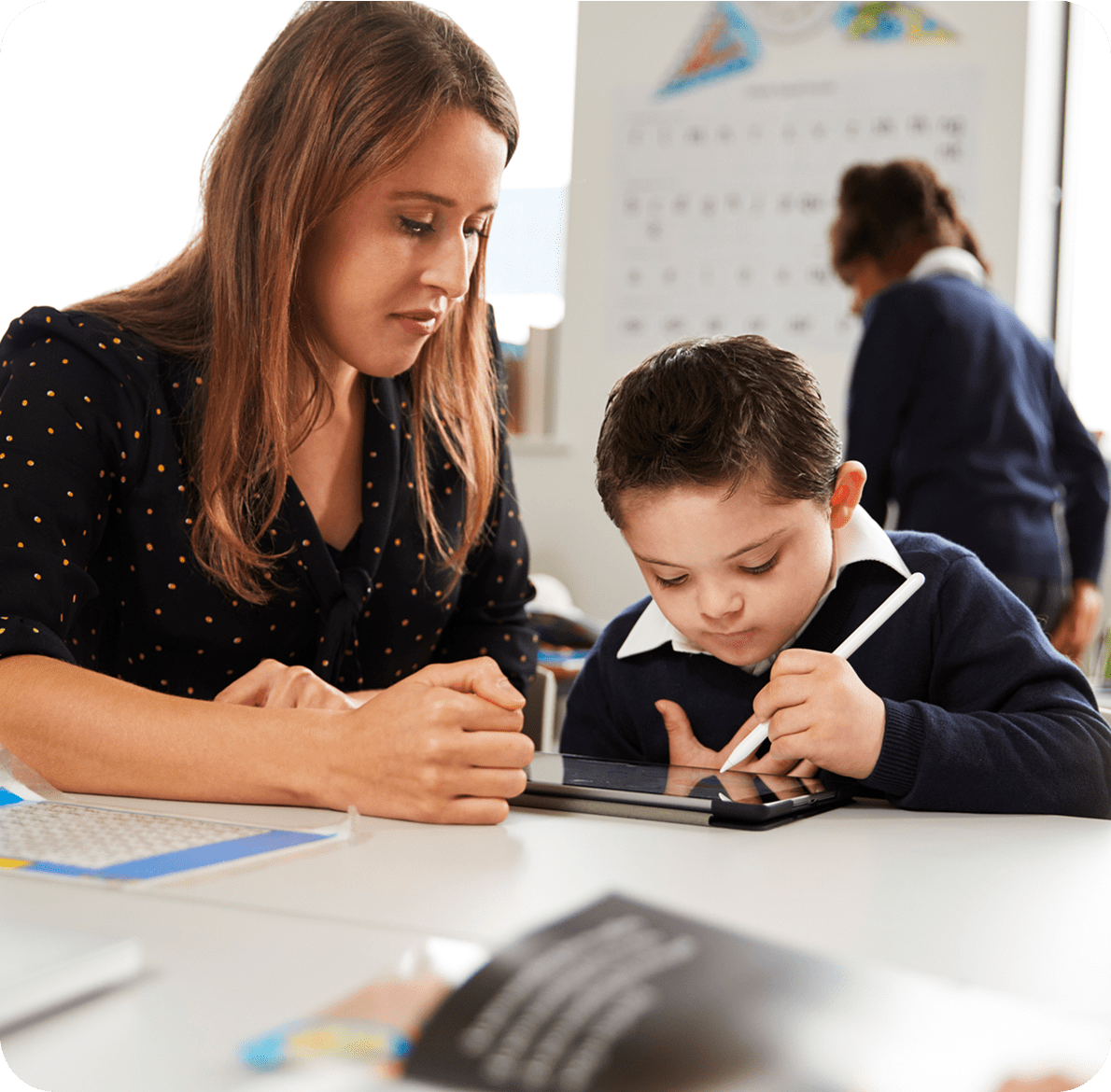 Classroom interaction with digital tablet usage